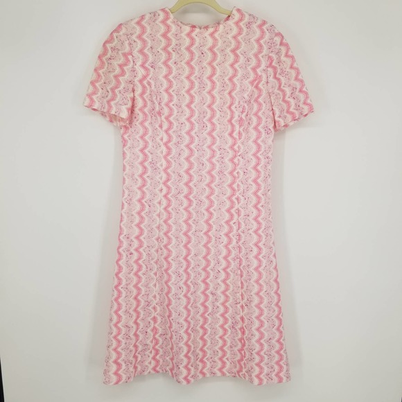 Vintage Pink and White Midi Dress - Picture 1 of 9